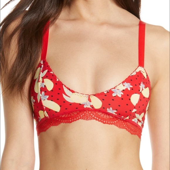 Free People Mari Printed Bralette lemon citrus - Picture 1 of 9